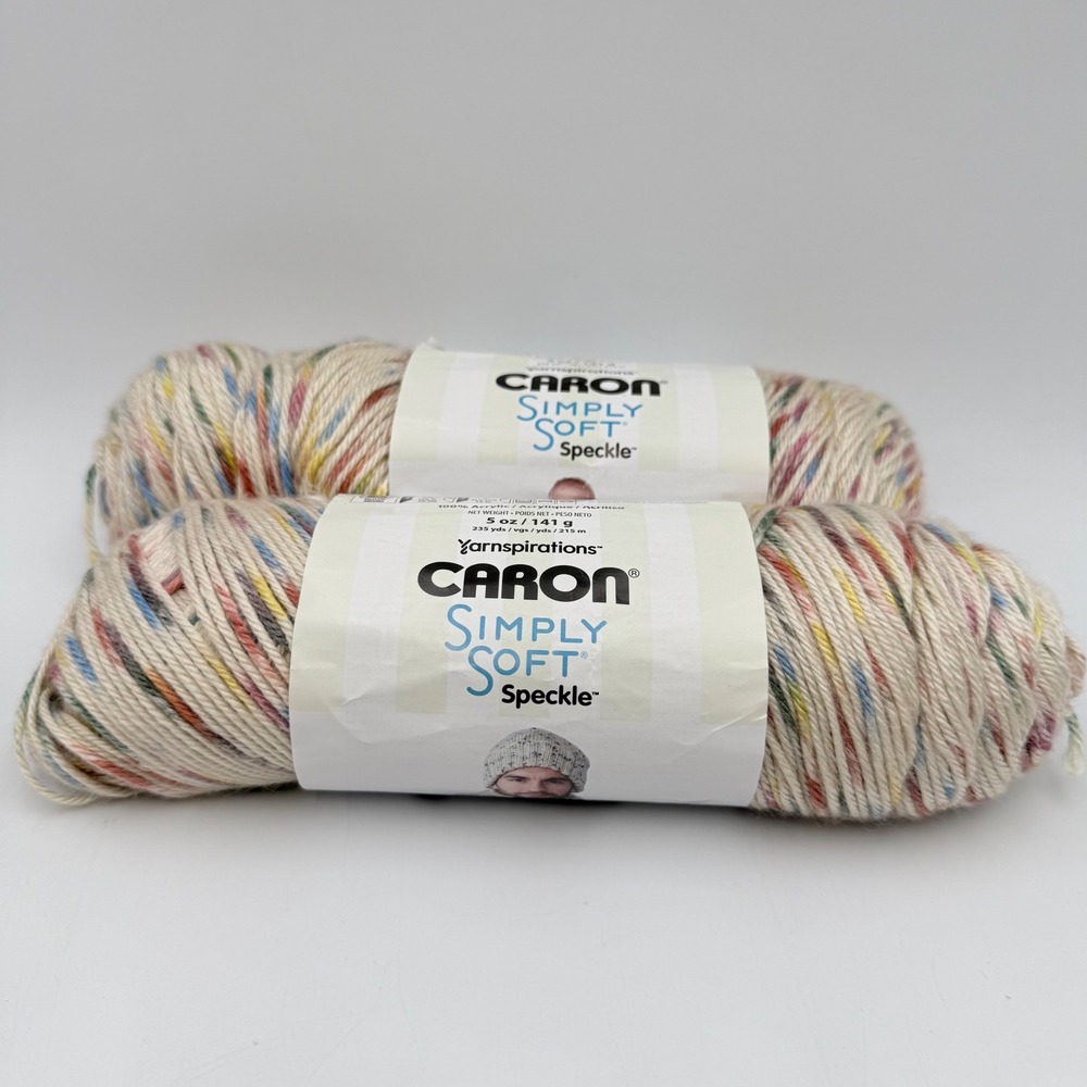 Caron Simply Soft Speckle Yarn Vintage 61024 Lot of 2 Skeins Worsted 4 Medium